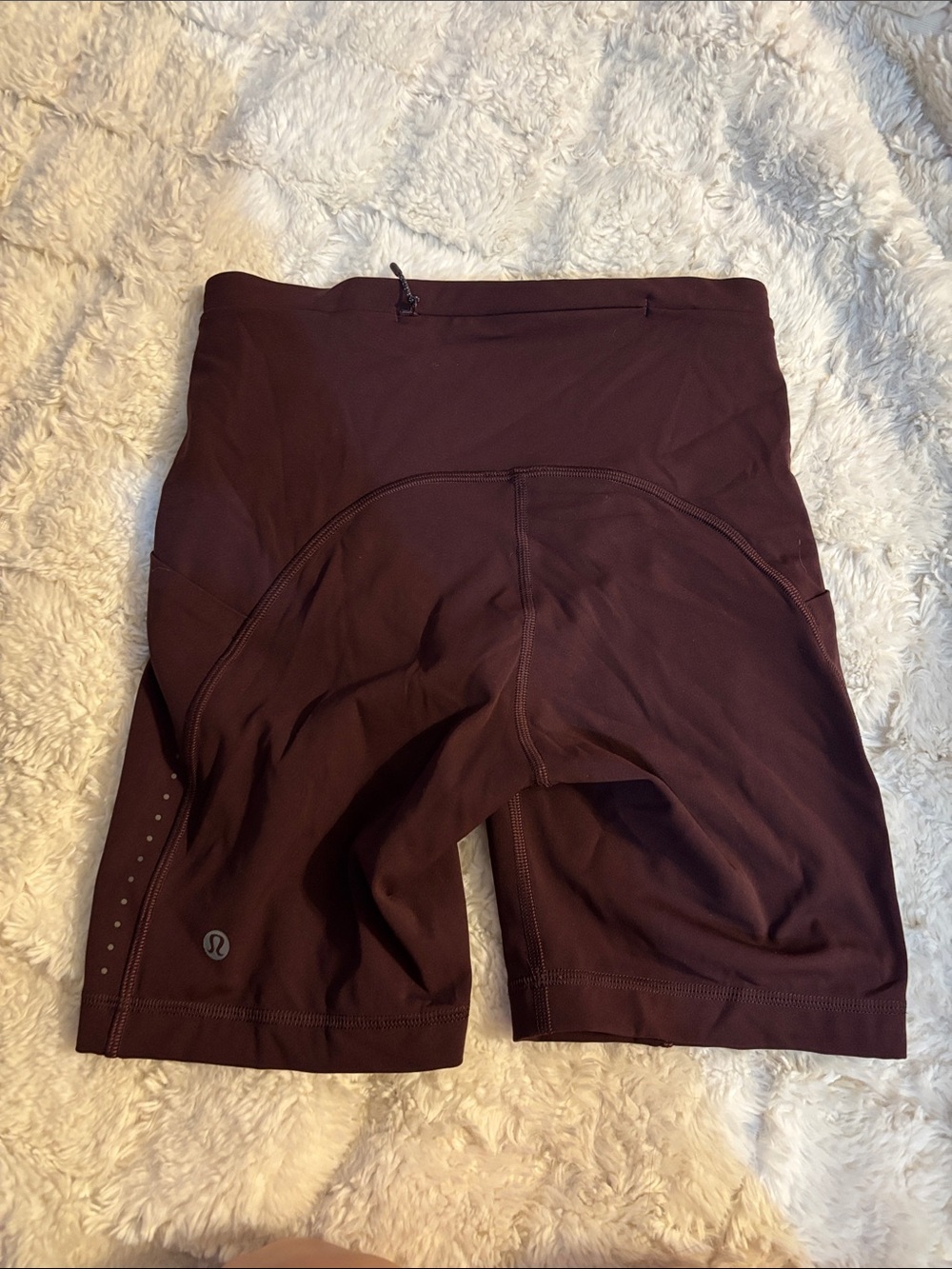 Lululemon High-Waist Women's Maroon Active Bike Shorts - Picture 2 of 2